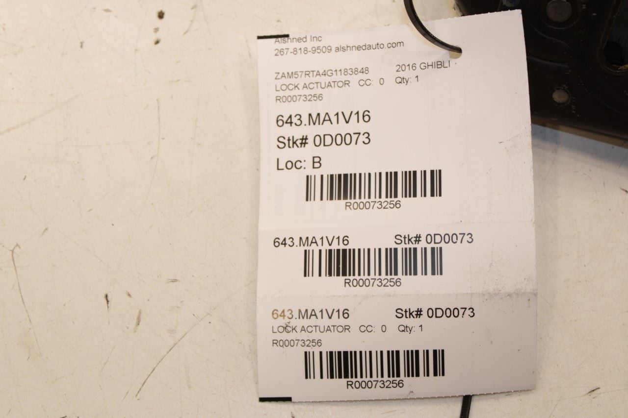 2016-17 Maserati Ghibli S Q4 Rear Passenger Right Side Door Lock Latch Actuator - Alshned Auto Parts