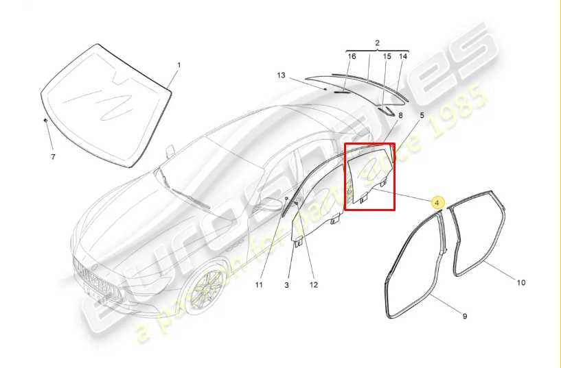 2017-2021 Maserati Ghibli Rear Right Passenger Side Door Window Glass 670038121 - Alshned Auto Parts