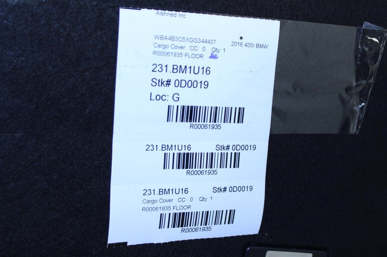 15-16 BMW 435i Gran Coupe Rear Trunk Panel Carpeted Cargo Cover 51477337281 OEM - Alshned Auto Parts