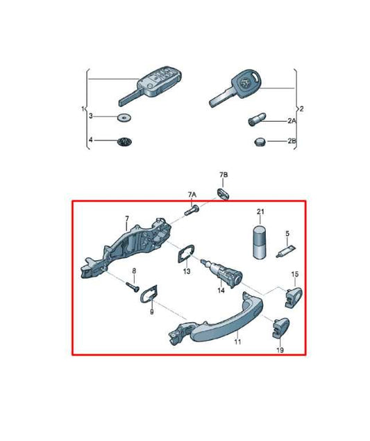 2011-18 Volkswagen Jetta Sport 1.8L Front Driver Left Side Door Exterior Handle - Alshned Auto Parts
