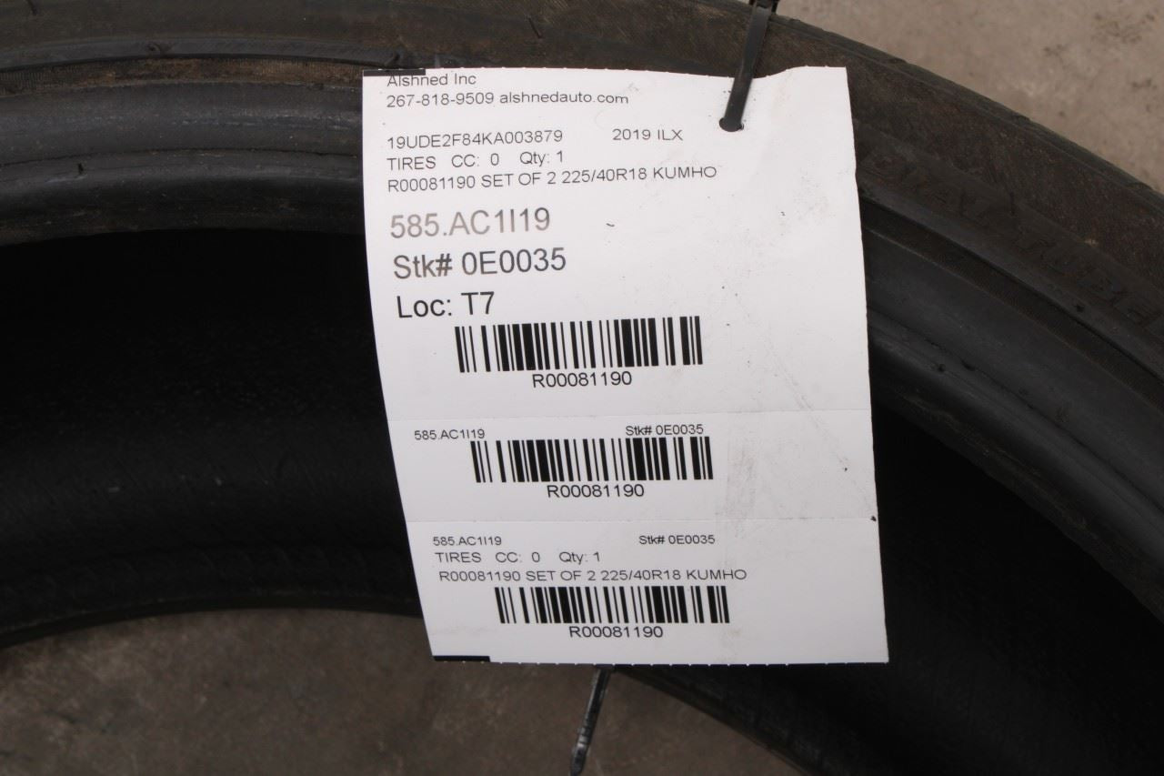 2022 Tire Kumho Ecsta 4X II 225/40ZR18 92W R811907