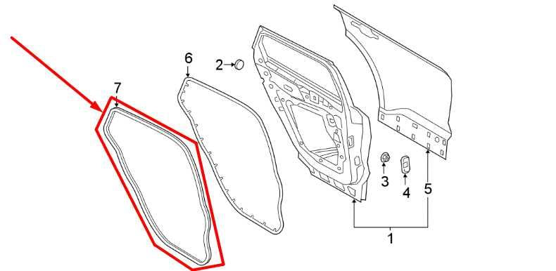 2020-23 Ford Escape SEL Rear Left Side Door Weathestrip On Body LJ6Z-78253A10-F - Alshned Auto Parts