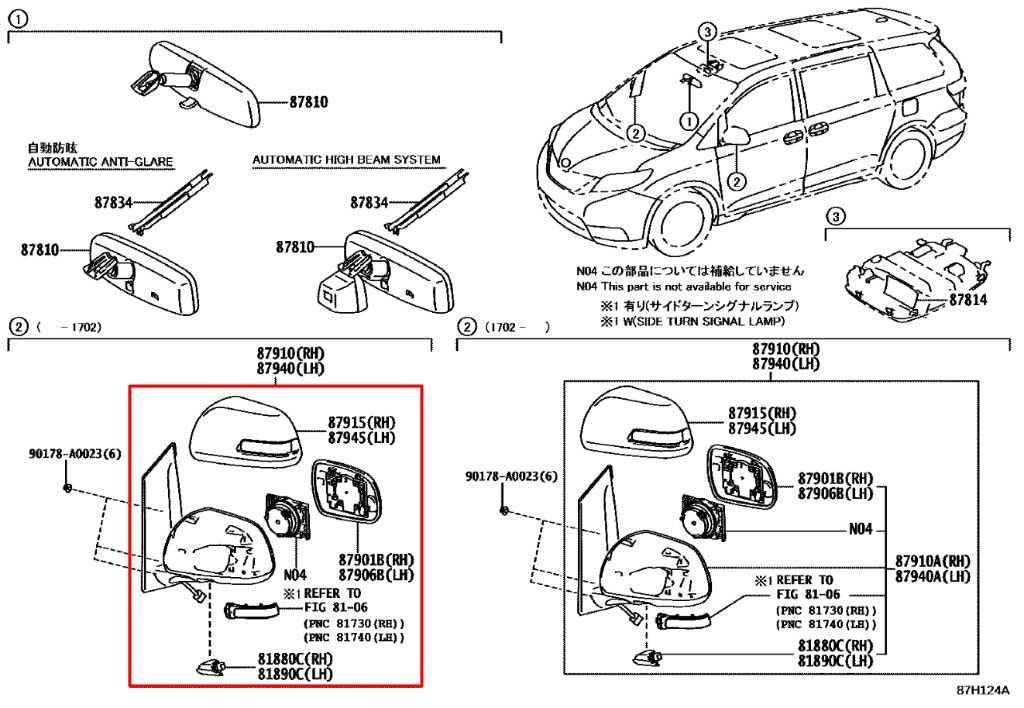 14-18 Toyota Sienna LE Passenger RH Side Rear View Mirror 87910-08150-B0 *ReaD* - Alshned Auto Parts