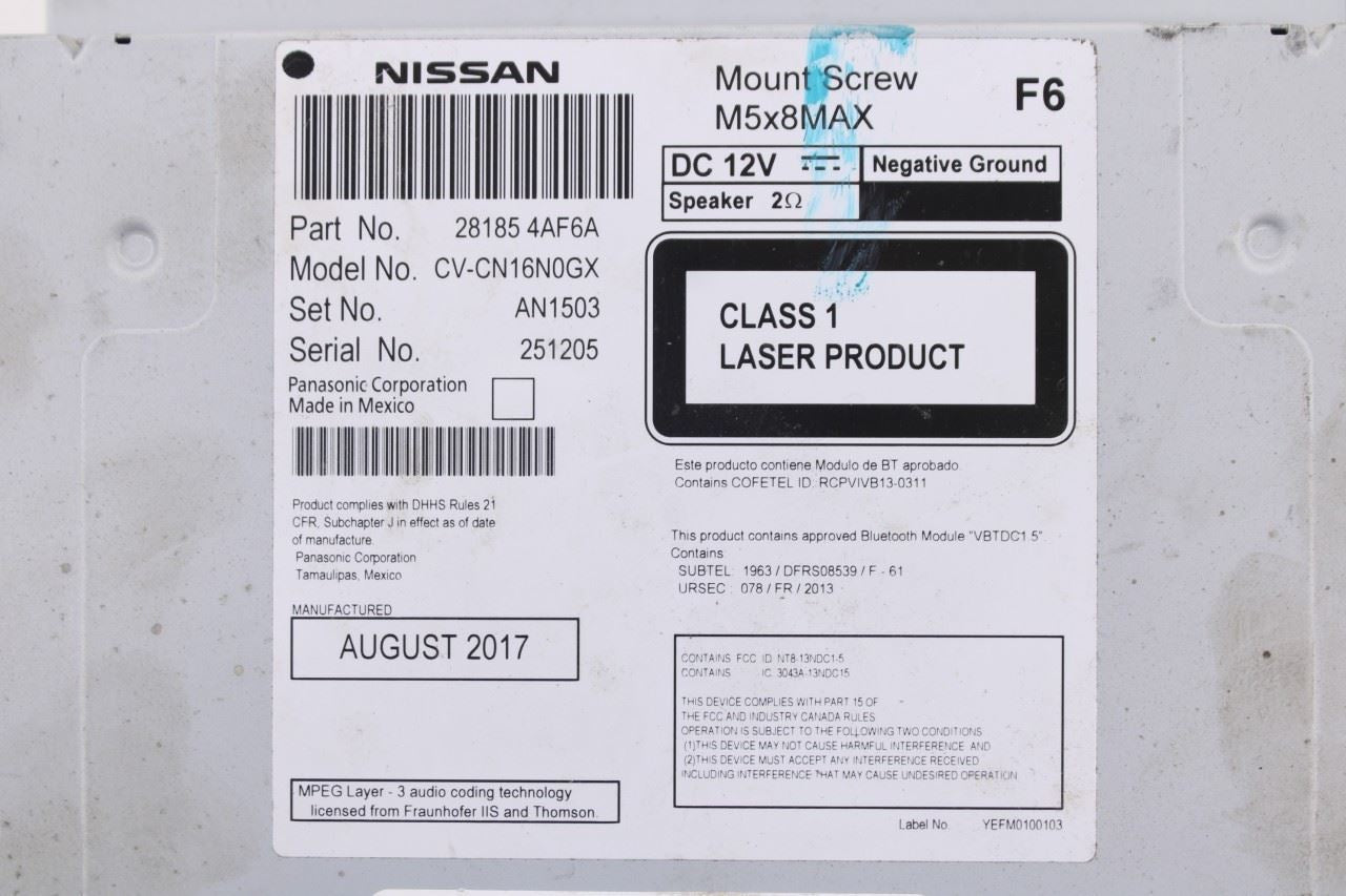 17-19 Nissan Sentra SV Radio Faceplate Control w/ Receiver CD Player and Display5