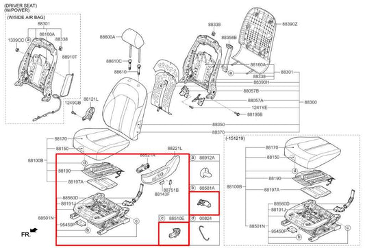16-18 Kia Optima EX 2.4L FWD Front Driver Left Side Seat Complete 88500D5010 OEM - Alshned Auto Parts