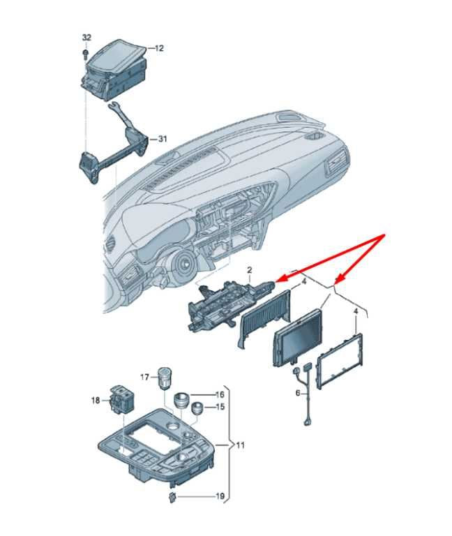 2012-2015 Audi A7 Premium Navigation Information 8.0'' Display 4G0919607H OEM1