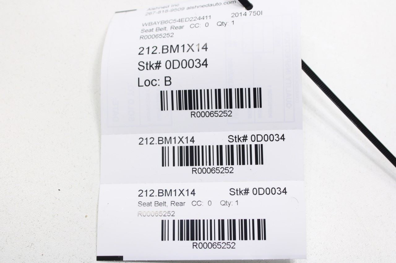 2010-15 BMW 750i xDrive Rear Right Side 2nd Row Seat Belt Retractor 72119163245 - Alshned Auto Parts