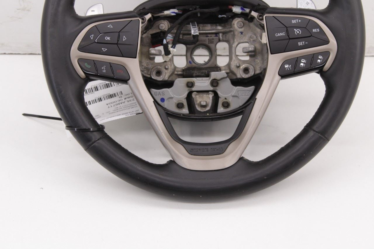 2014-19 Jeep Grand Cherokee 3.6L Steering Wheel Leather Wood w/ Control Buttons - Alshned Auto Parts