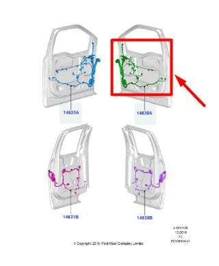 2018-2019 Ford F150 Front Right Passenger Door Wire Harness JL3T-14630-FE OEM - Alshned Auto Parts