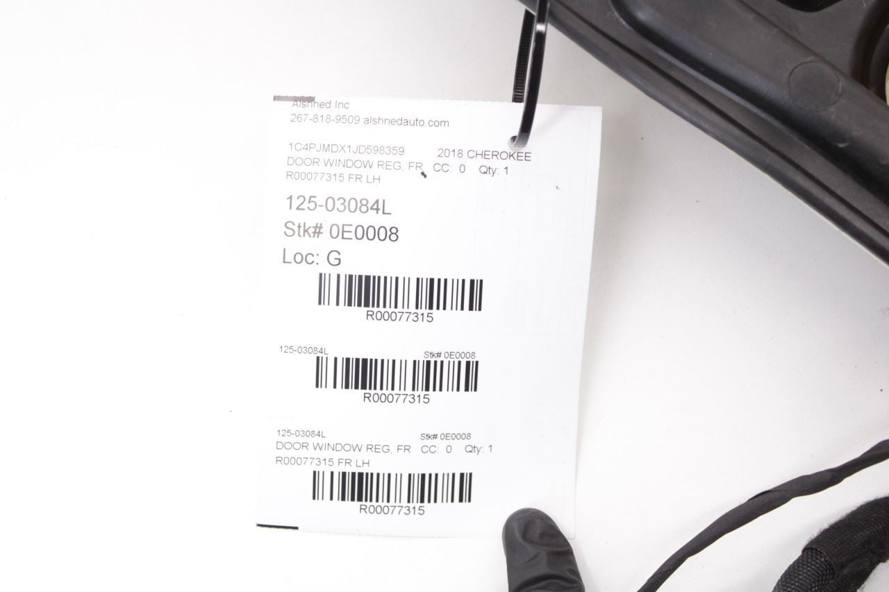 14-23 Jeep Cherokee Limited Front Left Door Window Regulator w/ Carrier w/ Motor - Alshned Auto Parts