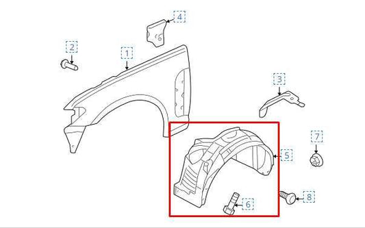 2012-2015 Jaguar XF Portfolio Front Left Wheelhouse Liner Splash Shield C2Z22404 - Alshned Auto Parts