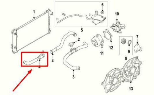 2019-2024 Nissan Altima 2.5L Engine Radiator Lower Coolant Hose 21503-6CA0A OEM - Alshned Auto Parts