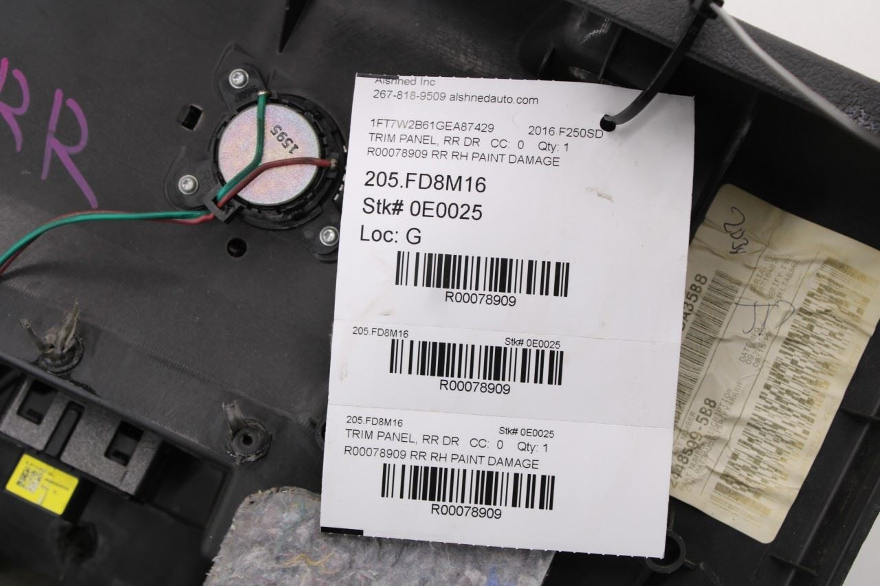 08-16 Ford F-250 Crew Cab Lariat Rear Right Side Door Trim Panel DC34-2627406-DA - Alshned Auto Parts