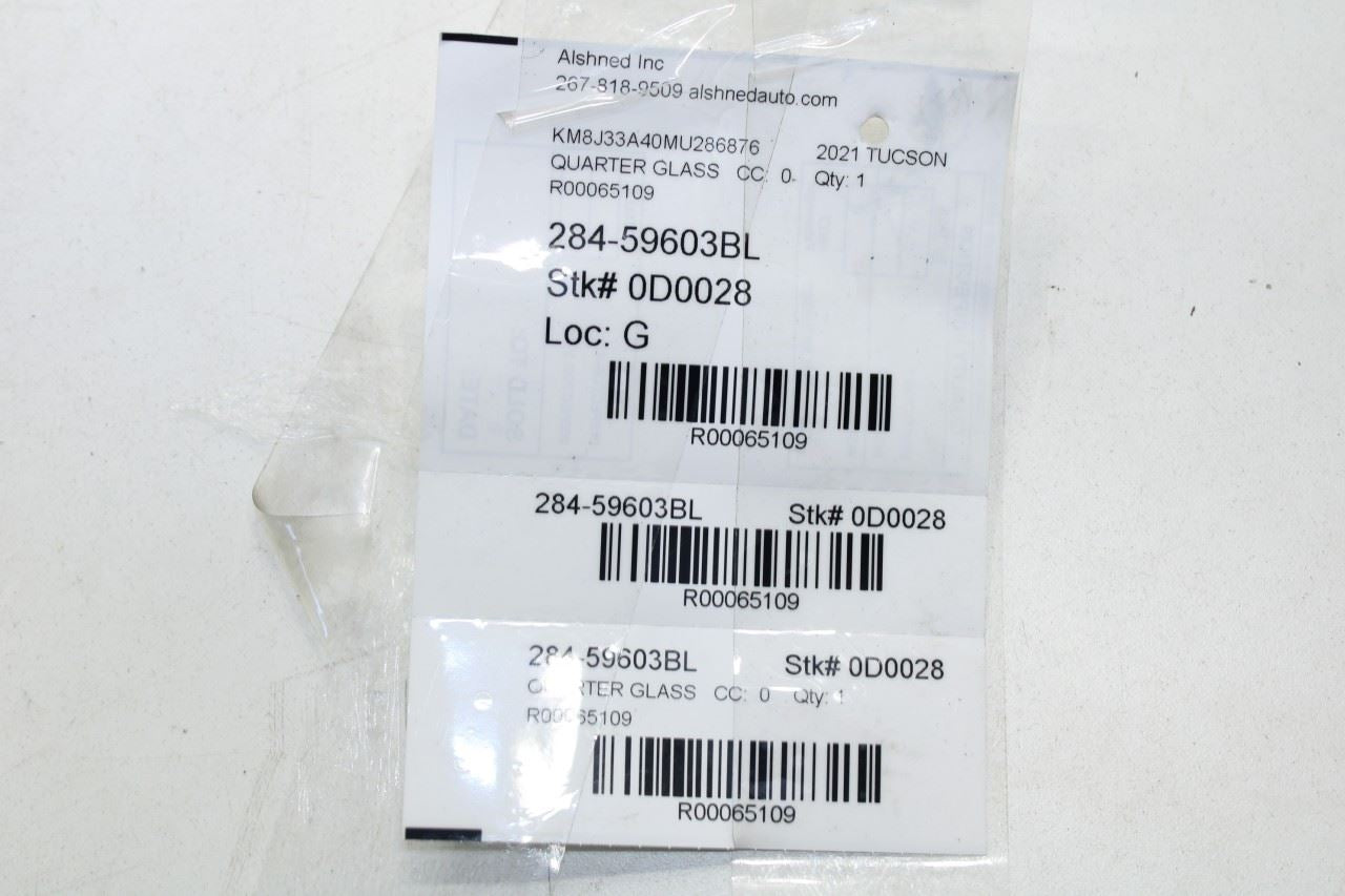 2015-2021 Hyundai Tucson Value Rear Left Side Quarter Window Glass 87810-D3010 - Alshned Auto Parts