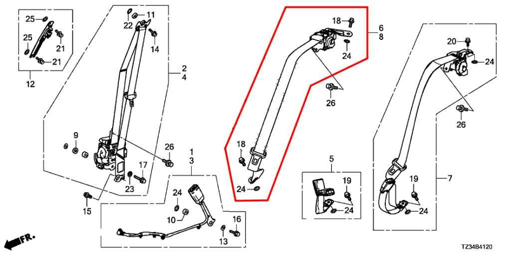 15-20 Acura TLX Tech 3.5L FWD Rear Driver Left Side 2nd Row Seat Belt Retractor - Alshned Auto Parts