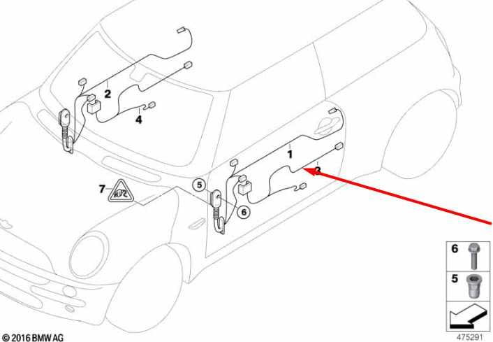 2013 Mini Cooper Front Left Driver Side Door Wire Harness 61129231840 OEM1