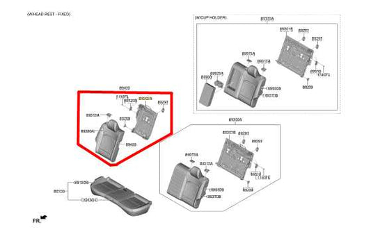 20-24 Kia Soul LX Rear Passenger Right Side 2nd Row Seat Backrest Upper Cushion - Alshned Auto Parts