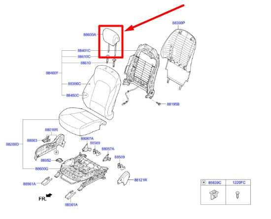 2017-2019 Hyundai Santa Fe Front Left or Right Seat Headrest 88700-B8021-R6X OEM - Alshned Auto Parts