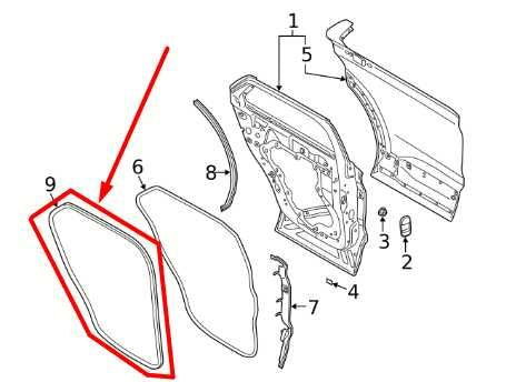 2020-2025 Ford Explorer Rear Left Door Weatherstrip On Body LB5Z-78253A10-A OEM - Alshned Auto Parts