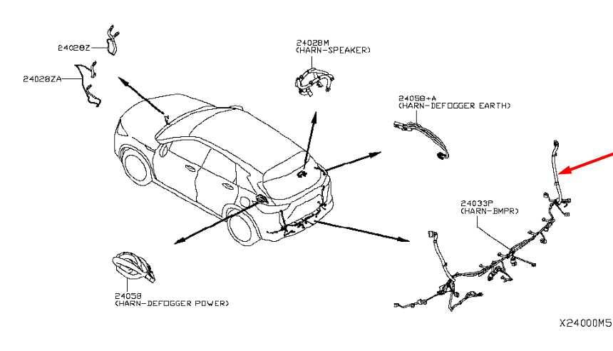 2019-2025 Infiniti QX50 ESSENTIAL Rear Bumper Wire Harness with Parking Sensors1