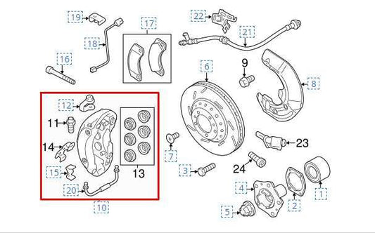 11-16 Porsche Panamera 4 Front Right and Left Brake Disc Caliper 7PP-615-150-AP - Alshned Auto Parts