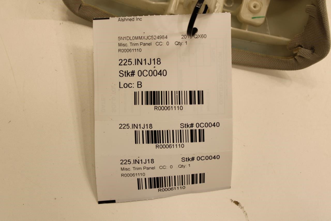 2014-20 Infiniti QX60 Center Left Side Upper B-Pillar Trim Cover 76988-3JA0A OEM - Alshned Auto Parts