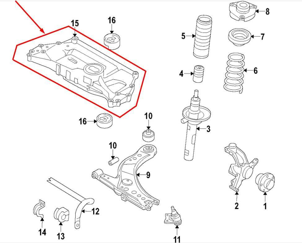 2019-2026 Volkswagen Jetta SE FWD Front Crossmember Subframe 5QM199315A OEM2