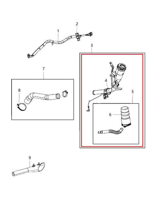 2019-2025 RAM 1500 Big Horn 5.7L Fuel Filler Neck Hose Tube Pipe 52029841AI OEM - Alshned Auto Parts