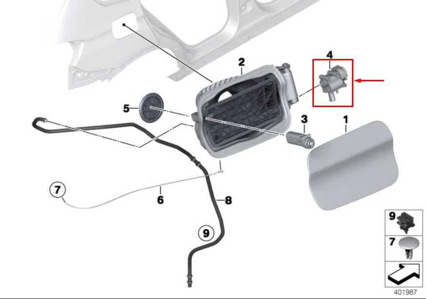 11-2017 BMW X3 xDrive28i Fuel Filler Tank Door Flap Lock Actuator 67117193172 - Alshned Auto Parts