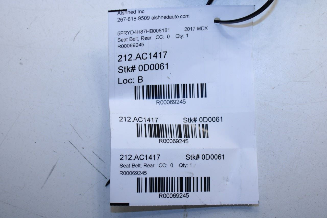 2014-20 Acura MDX Advance 3.5L Rear Driver Left Side 3rd Row Seat Belt Retractor - Alshned Auto Parts