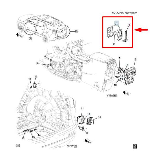 17-19 GMC Acadia SLT-1 Smart Key Keyless Remote Entry Fob Transmitter 13508275 - Alshned Auto Parts