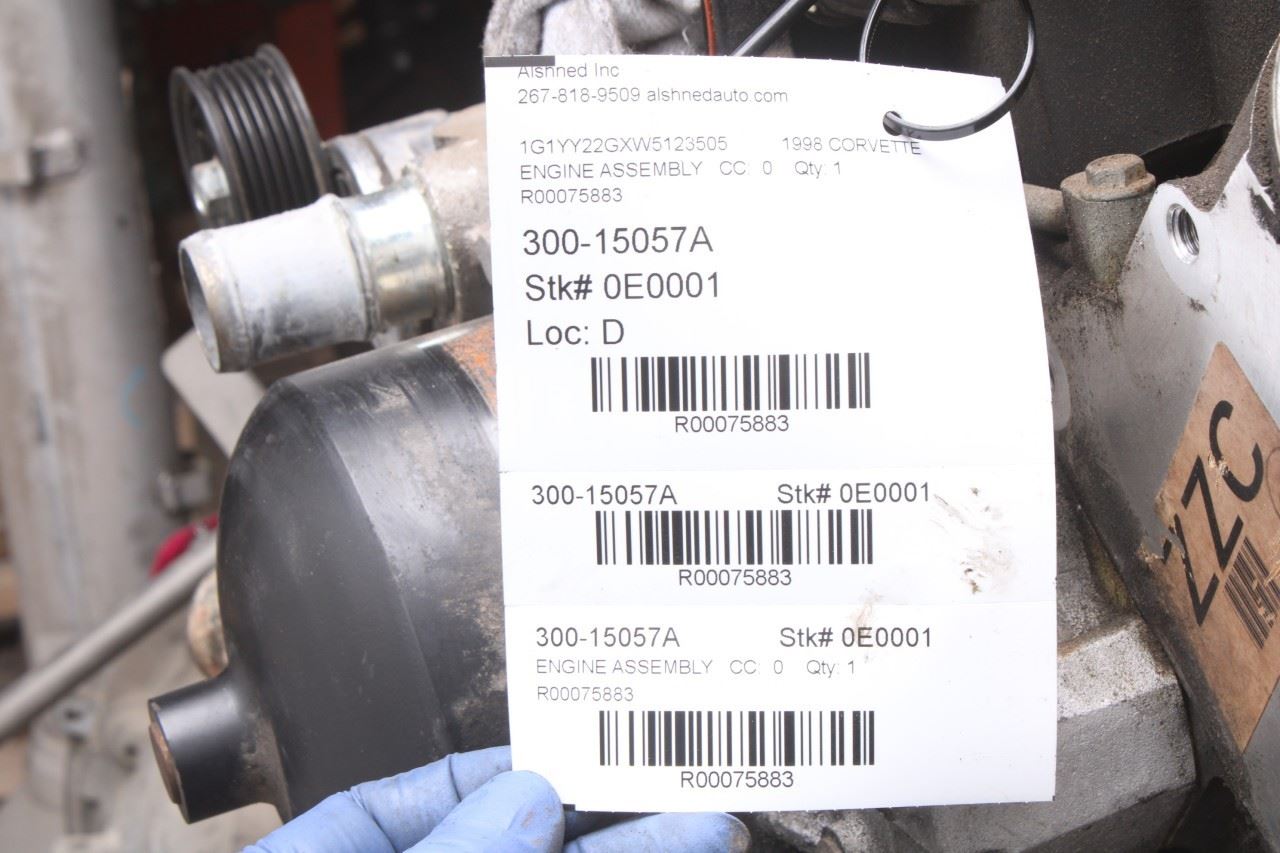 1997-1998 Chevrolet Corvette 8-350 5.7L RWD Engine Motor VIN G 8th digit 98K - Alshned Auto Parts