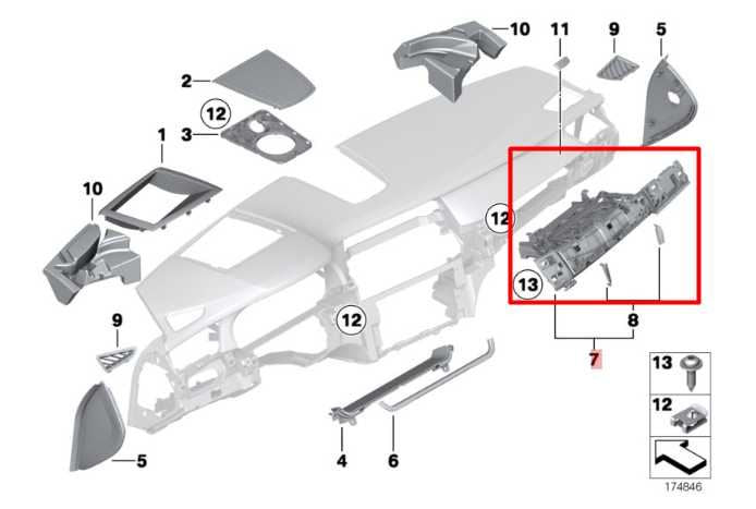 10-15 BMW 750i xDrive Front Right Dashboard Storage Tray Compartment 51459119796 - Alshned Auto Parts