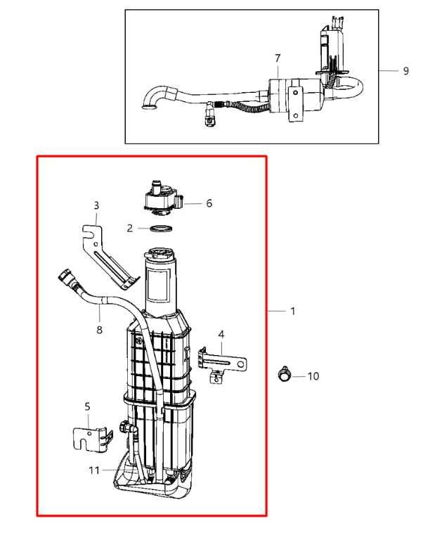 08-20 Dodge Grand Caravan Fuel Vapor Evaporator Emission Canister 05147119AC OEM1
