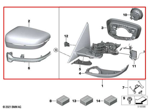 23-24 BMW 430i xDrive Gran Coupe Front Driver Left Side Rear View Mirror *ReaD* - Alshned Auto Parts