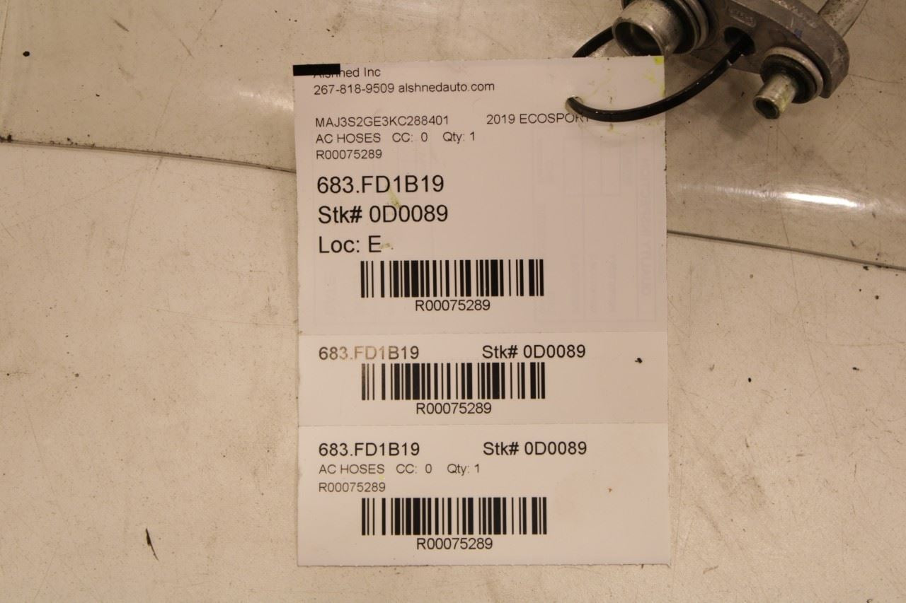 2018-21 Ford EcoSport SE 1.0L AC Conditioning Discharge and Suction Liquid Hose - Alshned Auto Parts