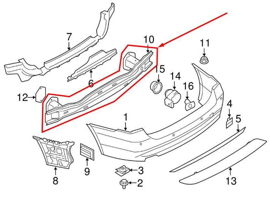 13-16 BMW 328i xDrive SULEV Rear Bumper Reinforcement Impact Bar 51-12-7-256-928 - Alshned Auto Parts