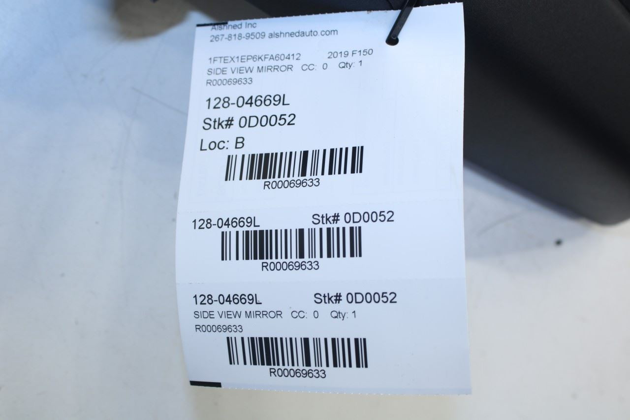 15-20 Ford F150 XL Super Cab 2.7L Driver LH Side Rear View Mirror JL34-17683-BB - Alshned Auto Parts