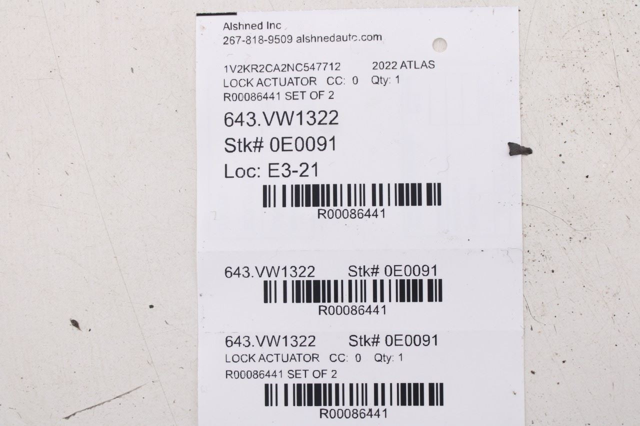 2020-2023 Volkswagen Atlas SE Front Right and Left Side Hood Lock Latch Actuator13