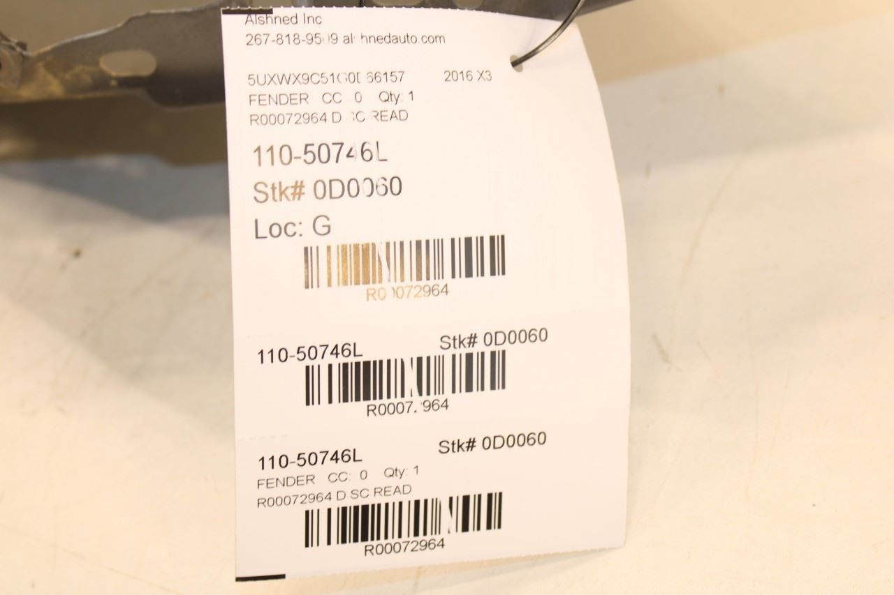 2011-2017 BMW X3 xDrive28i Front Left Driver Fender Panel 41357267323 OEM *ReaD* - Alshned Auto Parts