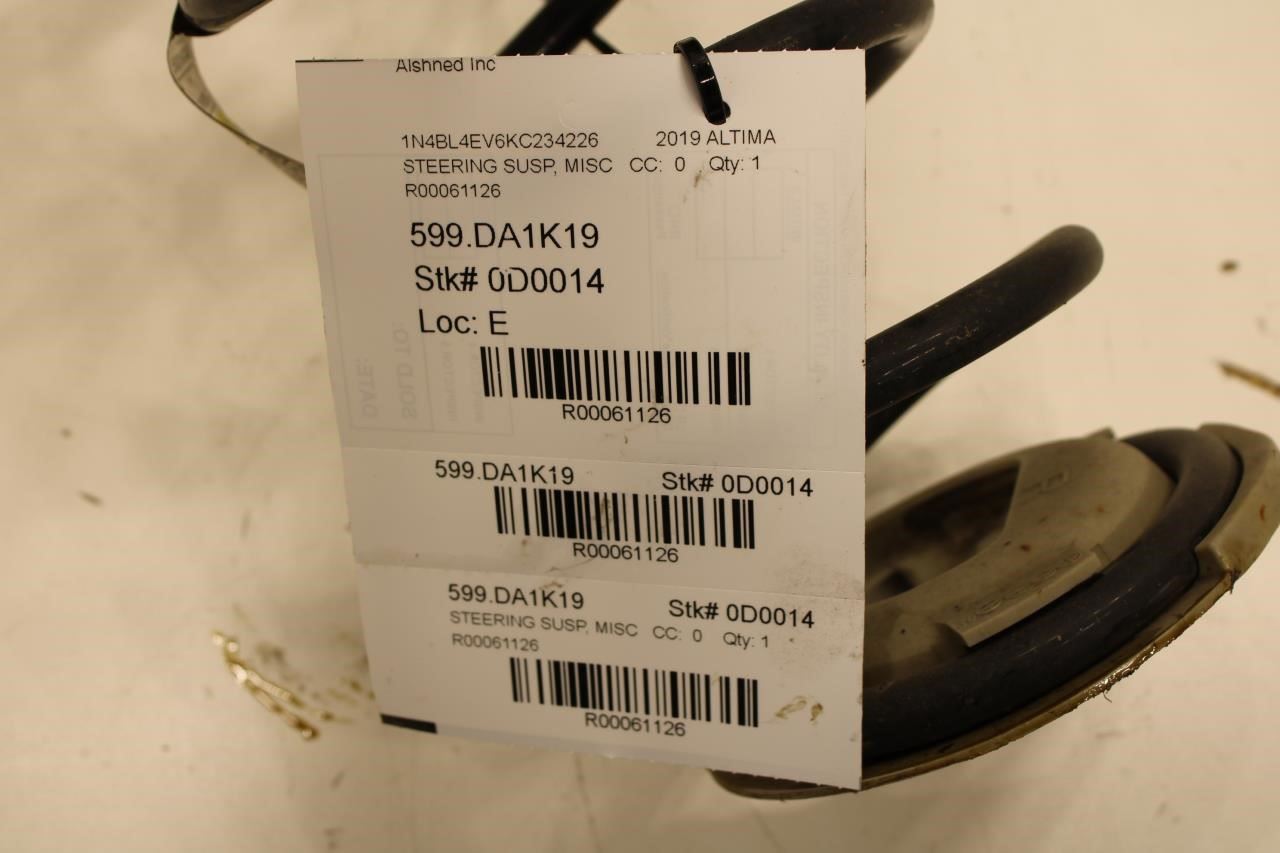 2019-24 Nissan Altima SL FWD Rear RH Side Suspension Coil Spring 55020-6CA0A OEM - Alshned Auto Parts