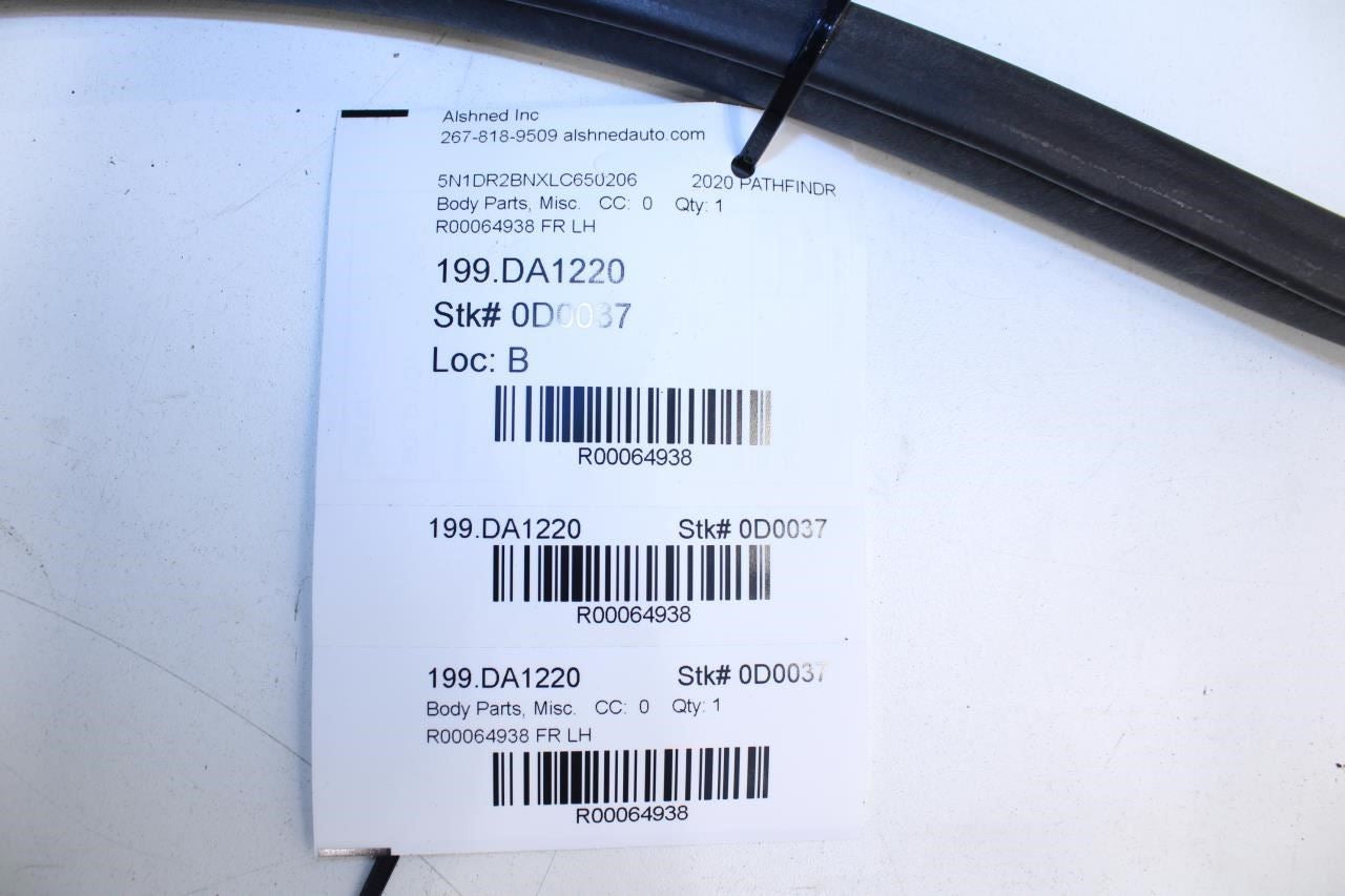 2017-2020 Nissan Pathfinder SV Front Left Door Weatherstrip On Body 76922-3KA1A - Alshned Auto Parts
