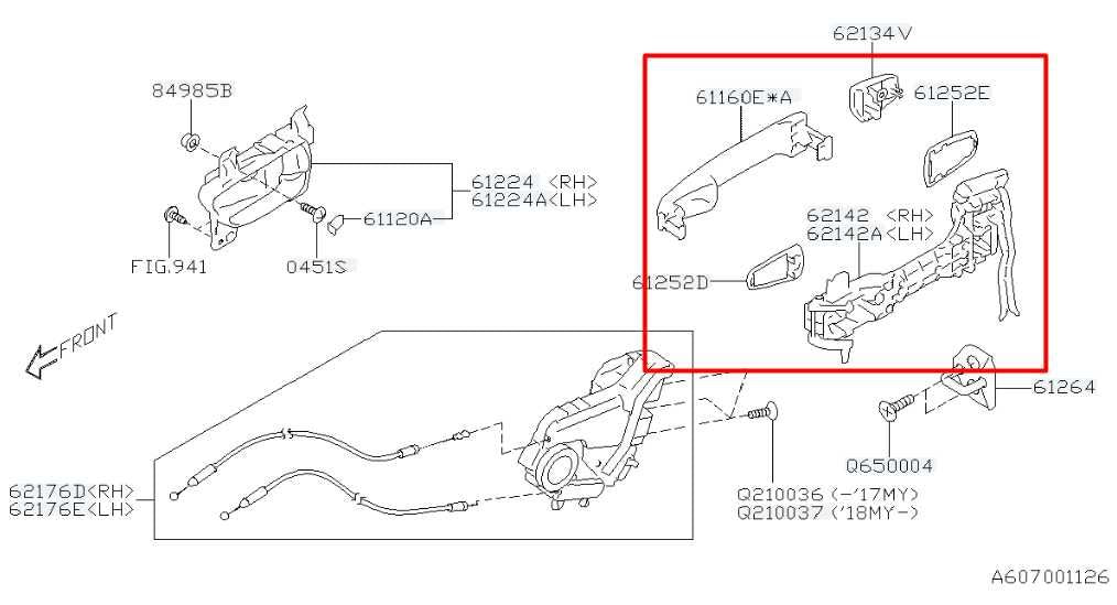 15-21 Subaru WRX Premium Front and Rear Door Right Side Exterior Handle Set of 2 - Alshned Auto Parts
