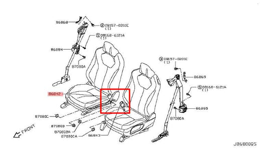 2017-20 Infiniti Q60 Luxe Front RH and LH Side Seat Belt Buckle Set 86842-5CA1A - Alshned Auto Parts