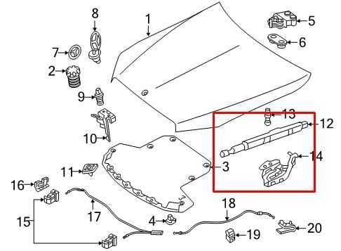 15-21 Mercedes-Benz C300 4Matic Front Right and Left Hood Hinge w/ Lift Cylinder1