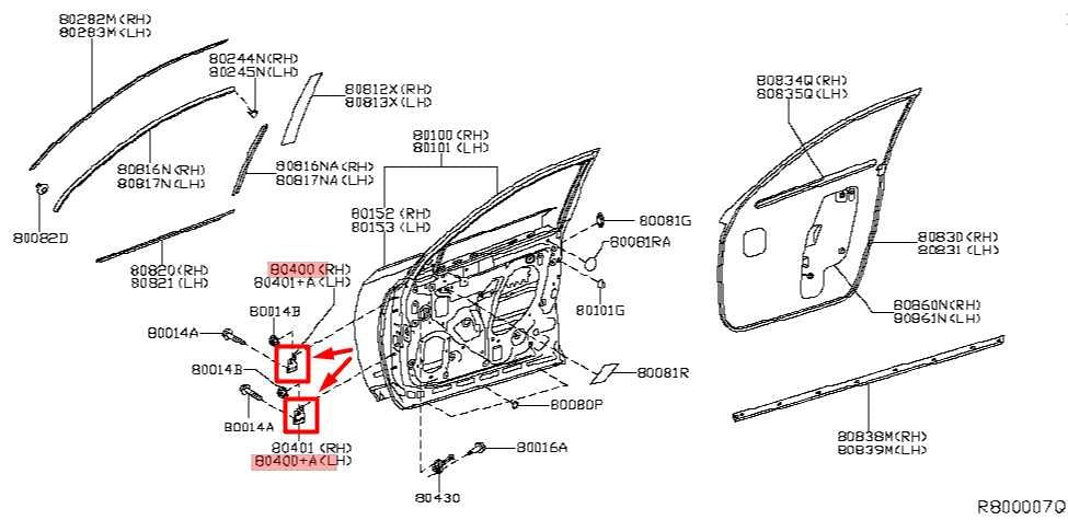 2019-2020 Infiniti QX60 RR LH Side Door Hinge Upper & Lower 82401-9AM0A OEM - Alshned Auto Parts