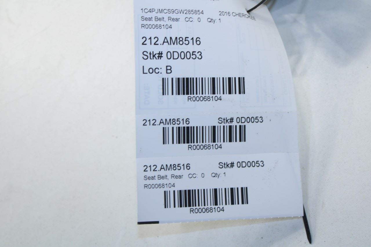 2014-2023 Jeep Cherokee 75th Anniversary Rear Center 2nd Row Seat Belt Retractor - Alshned Auto Parts