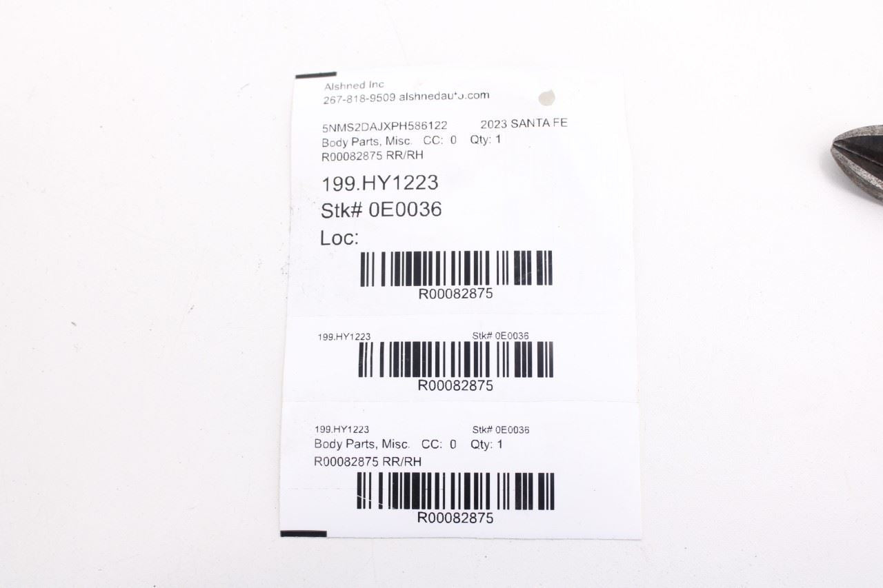 2021-23 Hyundai Santa Fe SEL Rear Right Quarter Panel Fender Molding 87742-S2AA09