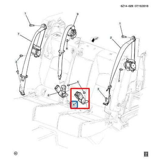 20-24 Cadillac XT4 Premium Rear Left Side 2nd Row Seat Belt Buckle 84916924 OEM - Alshned Auto Parts