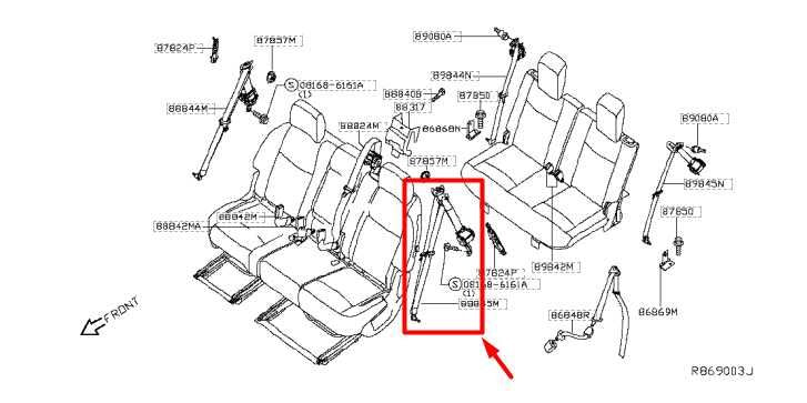 2014-20 Infiniti QX60 Rear Left Side 2nd Row Seat Belt Retractor 88845-3JA1B OEM - Alshned Auto Parts